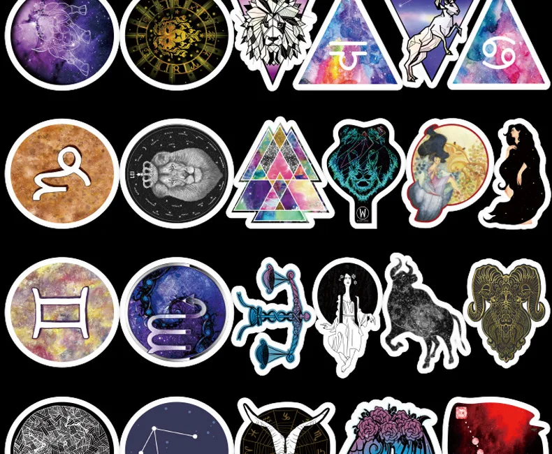 100 шт. красивая наклейка Galaxy 12 с созвездием для багажа, ноутбука, наклейка на скейтборд, наклейка на велосипед, мотоцикл, холодильник