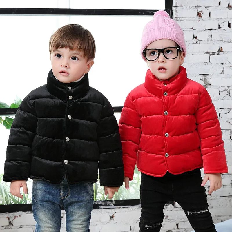 

Childrenswear New Style Children Gold Velvet Coat Men And Women Child Autumn And Winter down Jacket Cotton-padded Clothes Kids B