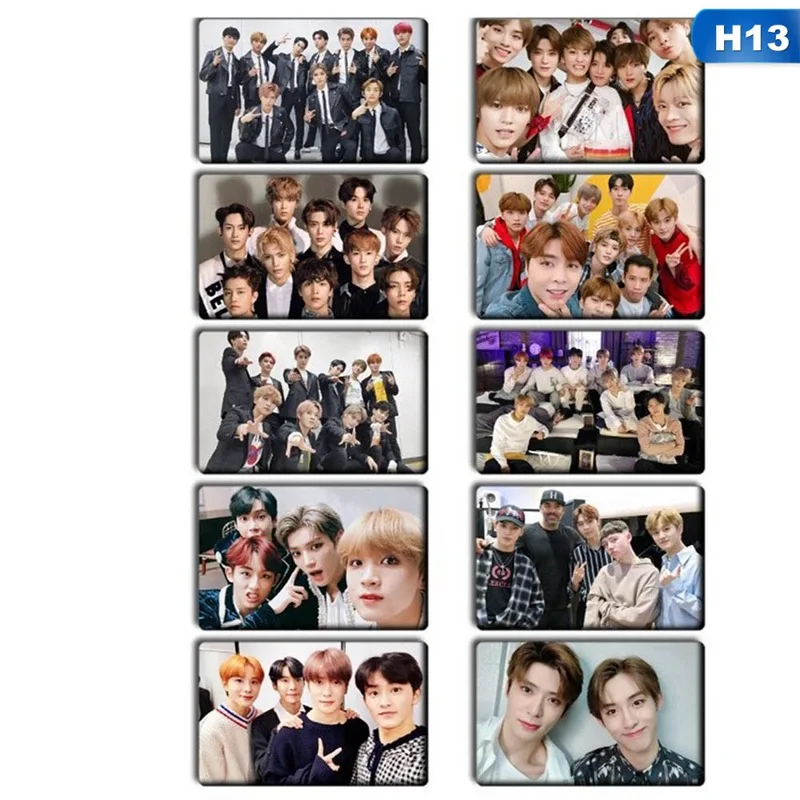 10 шт./компл. k-pop NCT 127 мини-альбом карты с кристаллами наклейки автограф фотокарты бумажные карты - Цвет: 13
