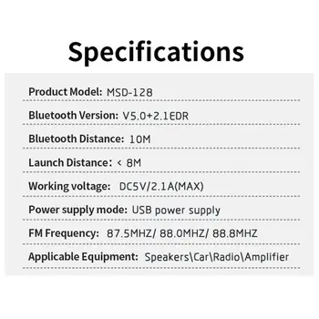 

Car USB Bluetooth 5.0 Receiver Adapter FM Transmitter Wireless Adapter E7CA
