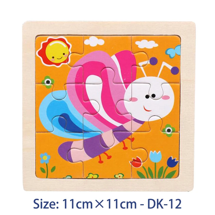 Hot Sale 9/20 Slice Kids Puzzle Toy Animals and Vehicle Wooden Puzzles Jigsaw Baby Educational Learning Toys for Children Gift 36