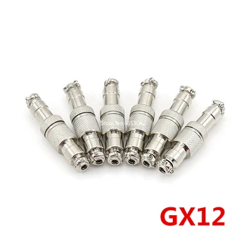 

1set GX12 Aviation Plug Male And Female Pin Connector 12mm Circular Connectors Socket Plug GX12-2/3/4/5/6