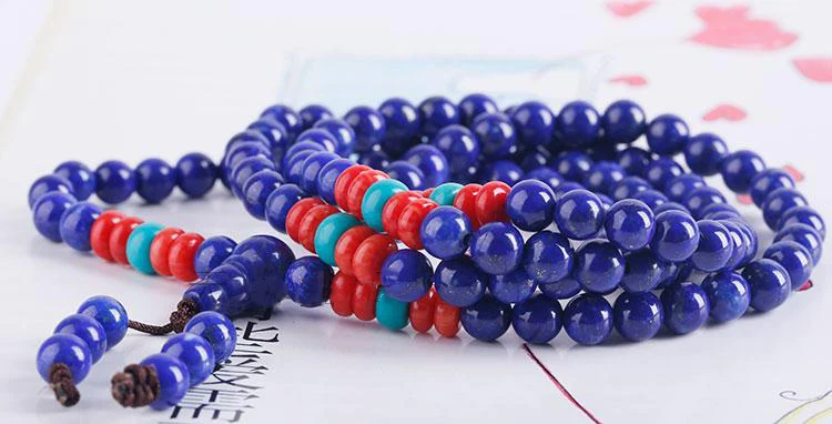 Light-up натуральный bluestone 108 браслет с изображением Будды