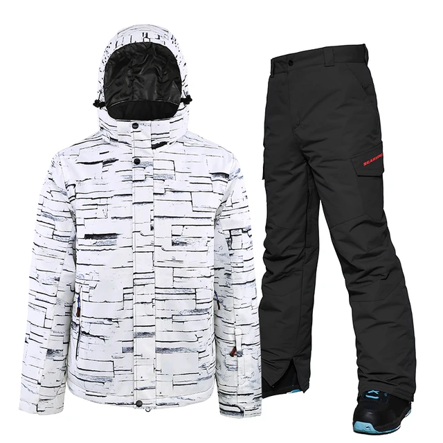 Ski Suit Men Winter 2019 Waterproof Windproof Thicken Warm Snow Clothes Men Ski Sets Jacket Skiing And Snowboarding Suits