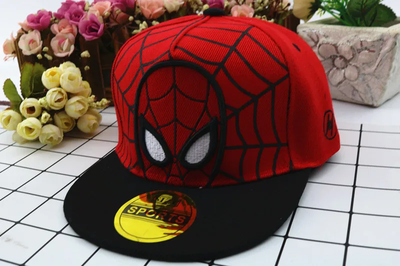 Детская бейсбольная кепка «Человек-паук», детские шапки для мальчиков и девочек, кепка «Человек-паук», хлопковая Кепка с вышивкой в стиле хип-хоп, бейсболка