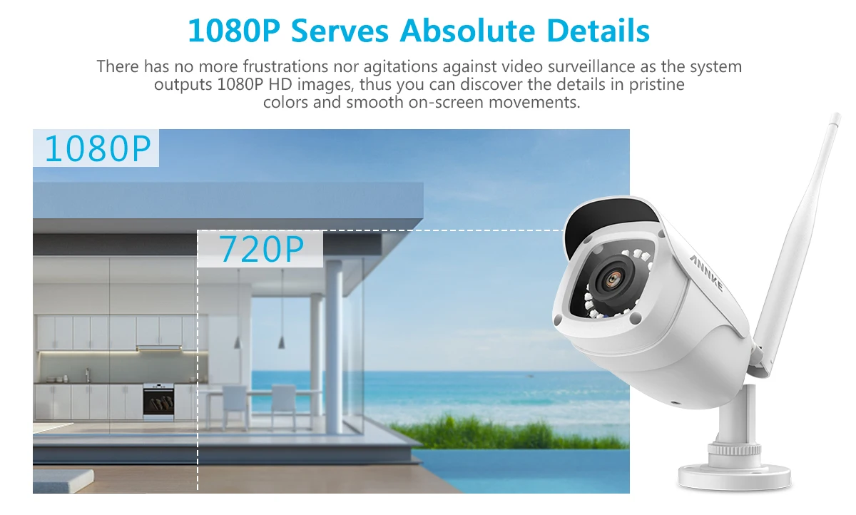 ANNKE 8CH FHD Wi-Fi беспроводная NVR CCTV система 1080P IP камера wifi уличная Водонепроницаемая CCTV камера безопасности комплект видеонаблюдения