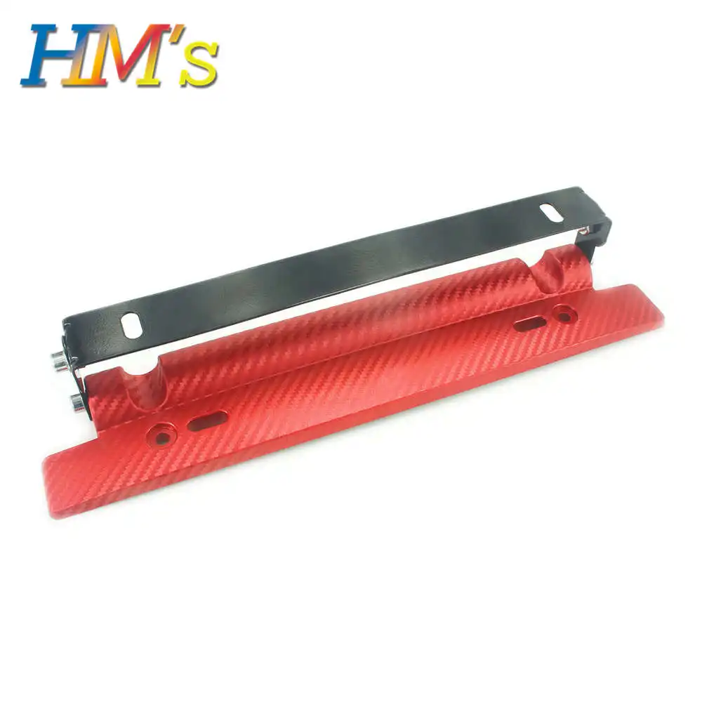 ABS Carbon Fiber License Plate Frame Holder Mount Bumper Brackets License Plate Frame Braket - Цвет: Red