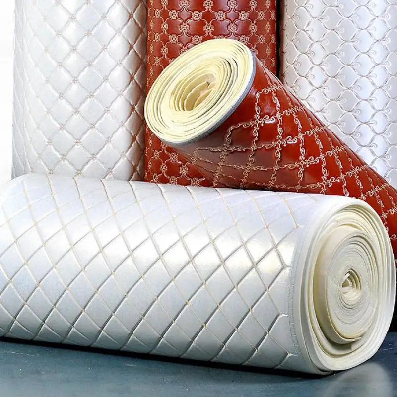 Высококачественная вышитая мягкая кожаная ткань с губкой Pu Цветочный ...