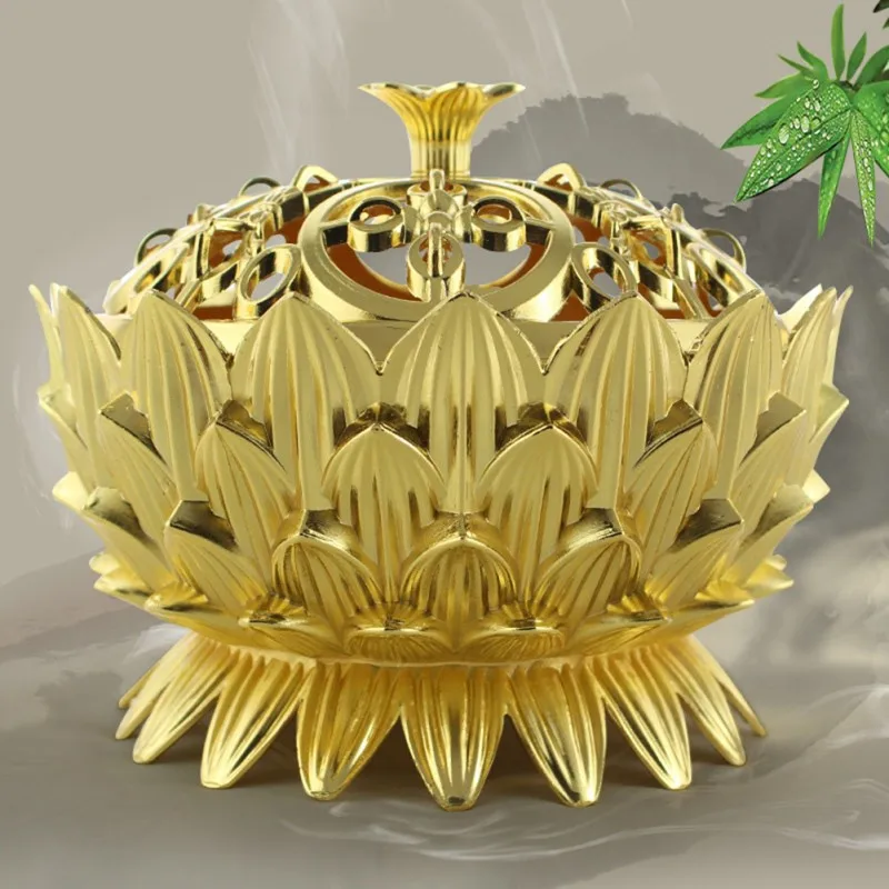 Ретро Lotus форма цинковый-медный сплав курильница Латунь Мини сандаловое дерево курильница творческий дом офис Декор