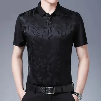 

Real Silk Shirts Mens White Short Sleeved Shirts Summer 2020 Business Shirts Men Black Formal Dress High Quality Mens Clothing