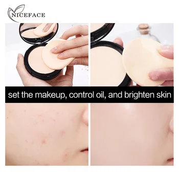 

NEW NICEFACE Waterproof Mineral Pressed Powder Palette Face Brighten Concealer Base Foundation Makeup Oil Control Contour Powder