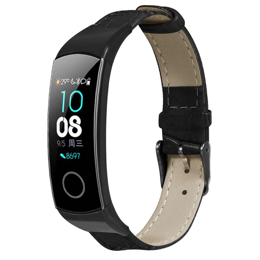 Ouhaobin ремешок на запястье для huawei Honor Band 5/4 кожаный сменный Браслет спортивный ремешок для часов Смарт-браслет аксессуары