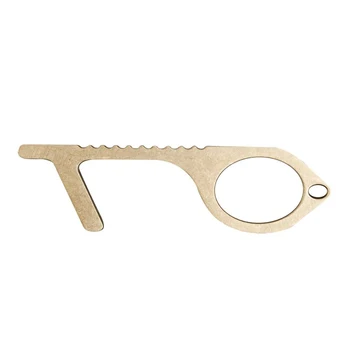 

Copper Puzzle Door Opener Handle Key Keychain Press Elevator Hygiene No Touch Safety Tool