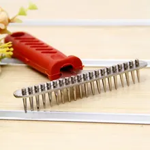 Практичная двухрядная Расческа для домашних животных из нержавеющей стали, шпильки для ухода за собаками и кошками, грабли для подстилки, безопасные прочные продукты