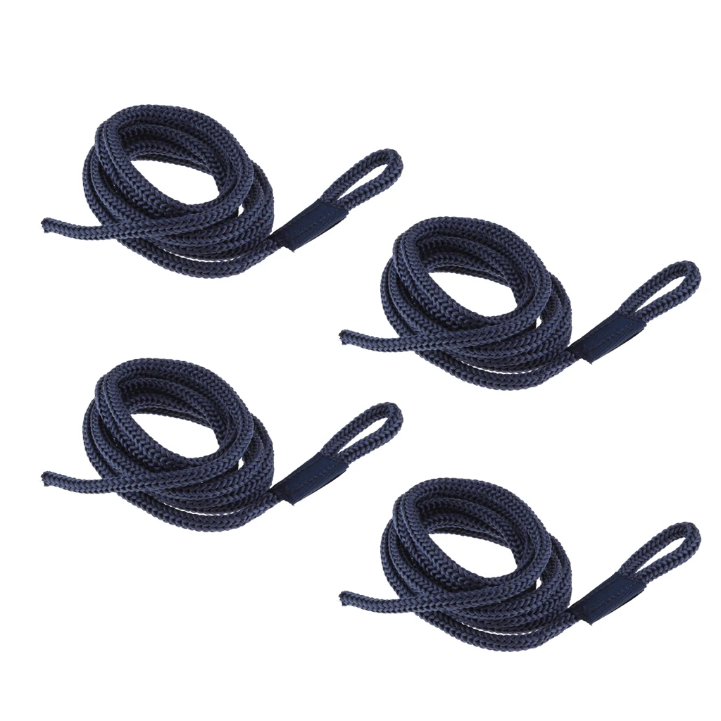 1/4 INCH X 5 FT BlueDouble Braided Fender Line Boat Mooring Line Spliced Eye