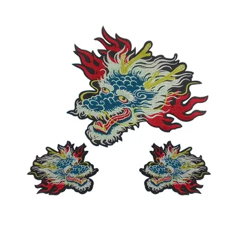 

New Style Fashion 1 Piece Chinese Blue Dragon Patches Sew Iron On Patch Applique For Garment Clothes Dress Bags DIY Accessory