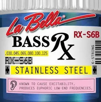 

Rx-s6b Rx-stainless strings for 6-string bass guitar, stainless steel. Steel, 30-125, La Bella