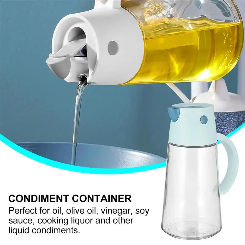 

550ml Glass Oil Dispenser Bottle Automatic Open And Close Soy Sauce Vinegar Cruet Bottle With Handle For Kitchen Cooking BBQ