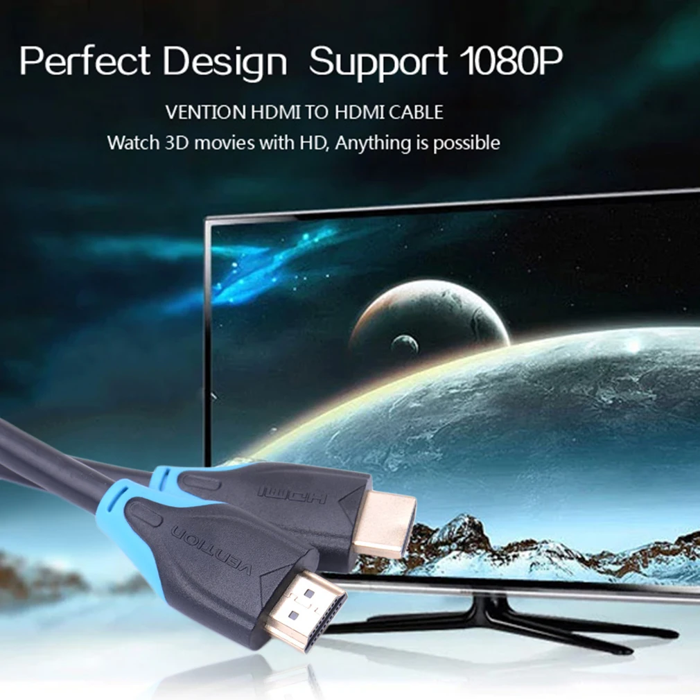 Vention HDMI Cable Male To Male Connector Adapter Cable 1080P 3D for Projector HD LCD TV Computer Cable 0.75m 1m 1.5m 2m 3m