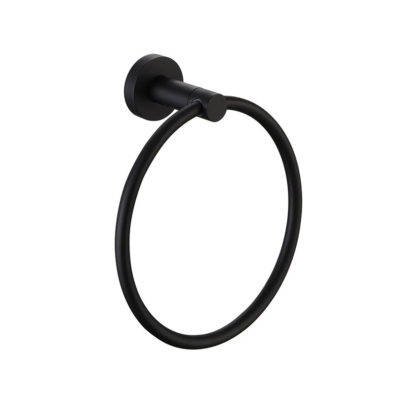 Bathroom Fittings Black Towel Ring Toilet Accessories Towel Holder