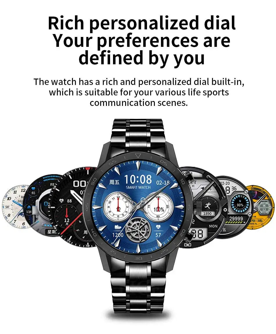 LIGE New Smart Watch Men Heart Rate Monitor ECG+PPG Men's Smartwatch Fitness Tracker Watch Dial Call Smartwatch for Xiaomi