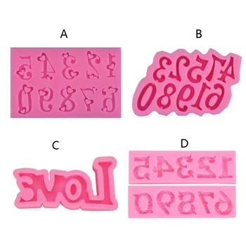 

Handmade 0-9 Number Letter Pendant Epoxy Resin Casting Mold DIY Letter LOVE Candy Fondant Silicone Molds Art Craft Tools