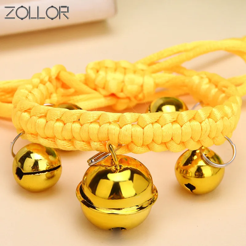 

ZOLLOR 2020 13-33CM Hand woven Hollow Bell Collar Pet Dog Cat Teddy Pet Accessories dogs cats small cute bell collar optional