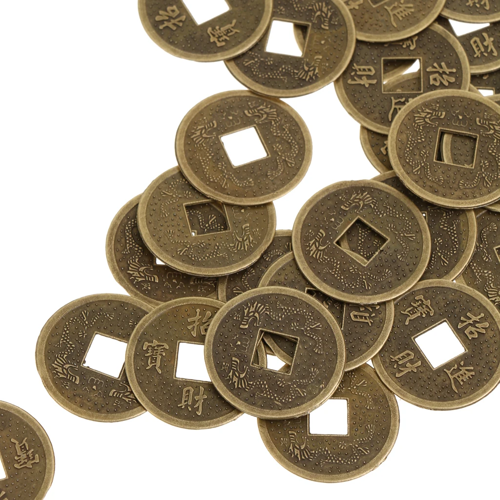 Лот из 50 монет фэн шуй Древняя китайская монета I Ching для здоровья и