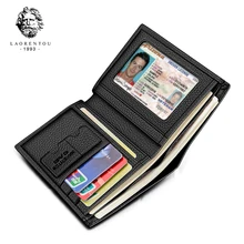 Laorentou мужской кошелек из натуральной кожи Повседневный Кошелек для мужчин короткий кошелек Стандартный кошельки и визитницы винтажный роскошный мужской кошелек