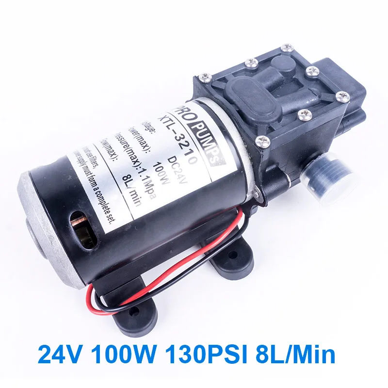 Return valve type DC 24V 100W 1.1Mpa 130PSI 8л/мин сельскохозяйственный Электрический водяной насос высокого давления мембранный самовсасывающий насос контроль обратного потока - Напряжение: Return valve type