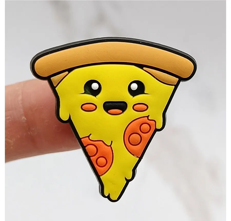 Dropshipping 1Pcs PVC Shoe Buckle Accessories Funny DIY Cute Food Shoes Decoration Jibz For Croc Charms Kids X-mas Gift