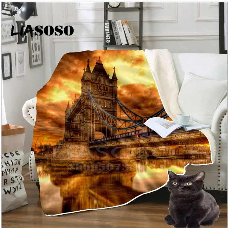 3d принт, знаменитое здание, Эйфелева башня, персонаж, шерпа, одеяло на кровать, домашний текстиль для кровати, для походов, пикника, толстое одеяло Dreamlike