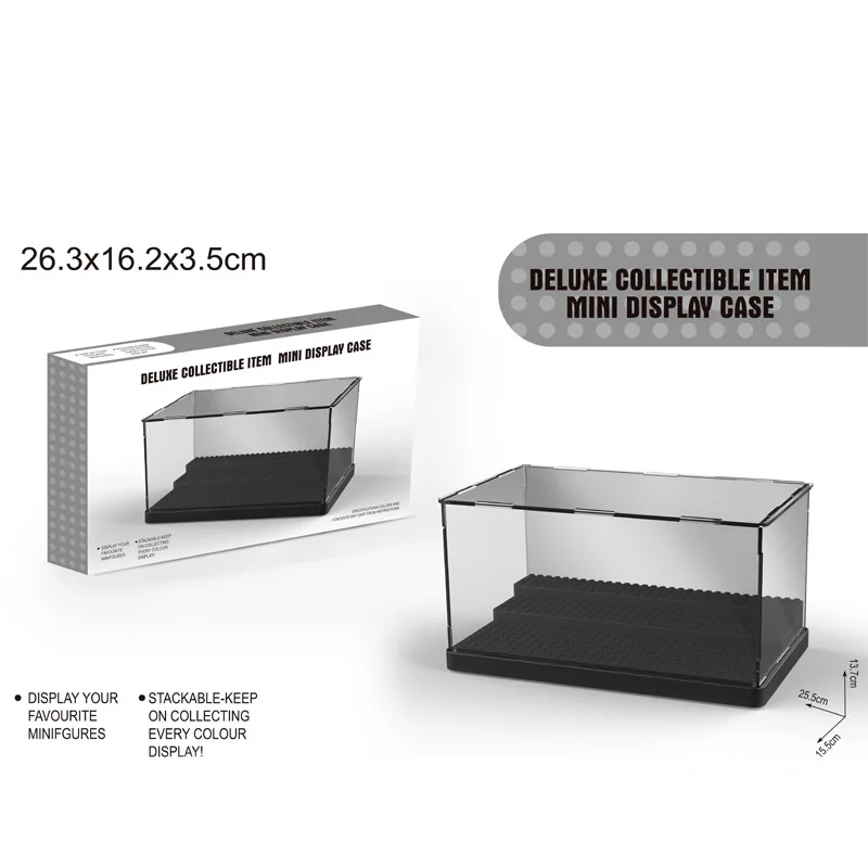 

3 Steps Display Case/Box Dustproof Show Case Gray Base for Acrylic Plastic Legoings Blocks Display Box Case with Original Box
