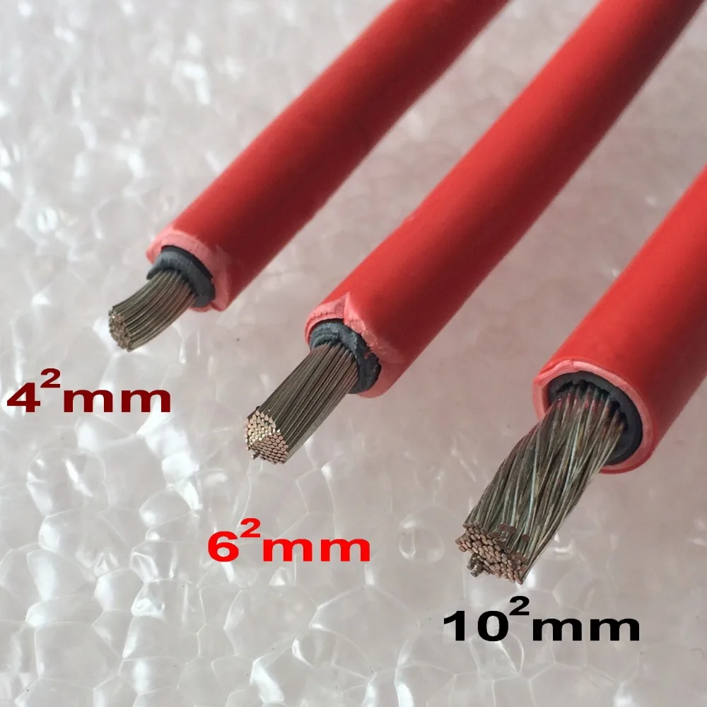Solar-Verlängerungskabel 10 AWG (6 Mm²) – Rot/Schwarz, Mit PV-Steckern, Für Solaranlagen, Dach, Marine, Wohnmobil, 3/6/9 M