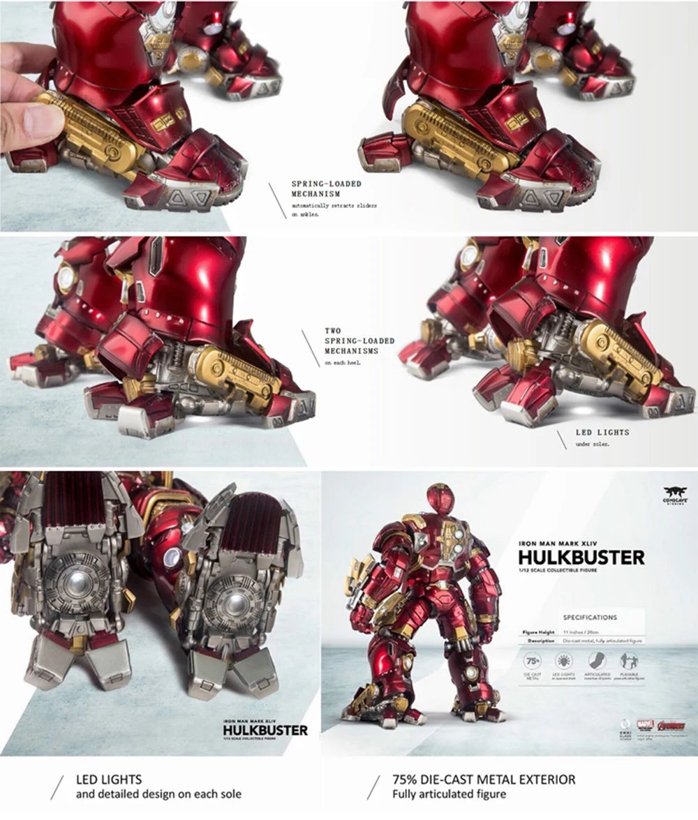 29 см Comicave сплав 1/12 халкбастер Броня Железный человек Mk44 мех подвижная фигурка-модель игрушки Фигурки