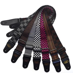 Guitar Strap Bass Electric Guitar Strap Plaid Nylon Folk Guitar Strap Musical Instrument Accessories
