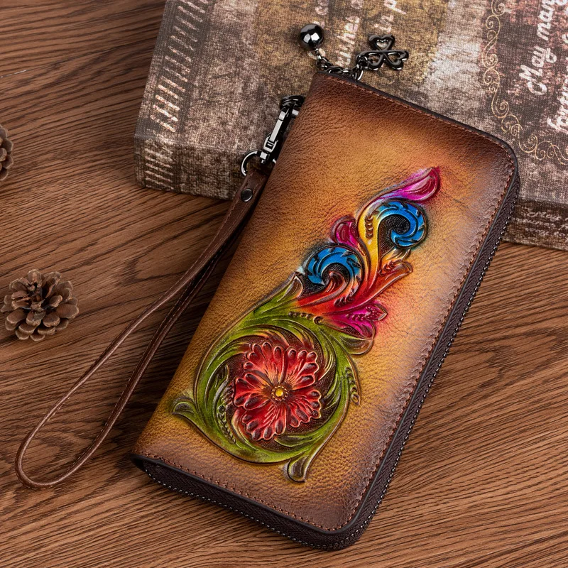 Cobbler Legend Long Women Wallets Genuine Leather Wallet Large Capacity Ladies Floral 100% Real Purse | Багаж и сумки