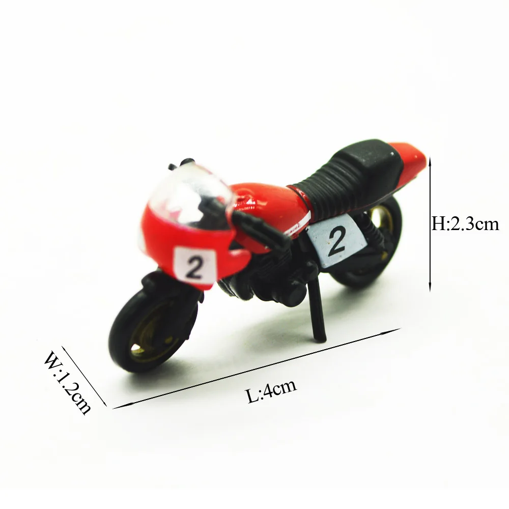 8 шт./компл. 1:50 случайных типов модели мотоцикла игрушки миниатюрная Архитектура цвет движения перевозки для крошечных декораций диорама