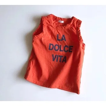 

2020 Korean version of the boy's clothing summer explosion models girls' candy color must enter children's sleeveless English T-