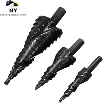 

3PCS 4-32MM HSS Cobalt Step Drill Bit Set Nitrogen High Speed Steel Spiral For Metal Cone Triangle Shank Hole Cutter