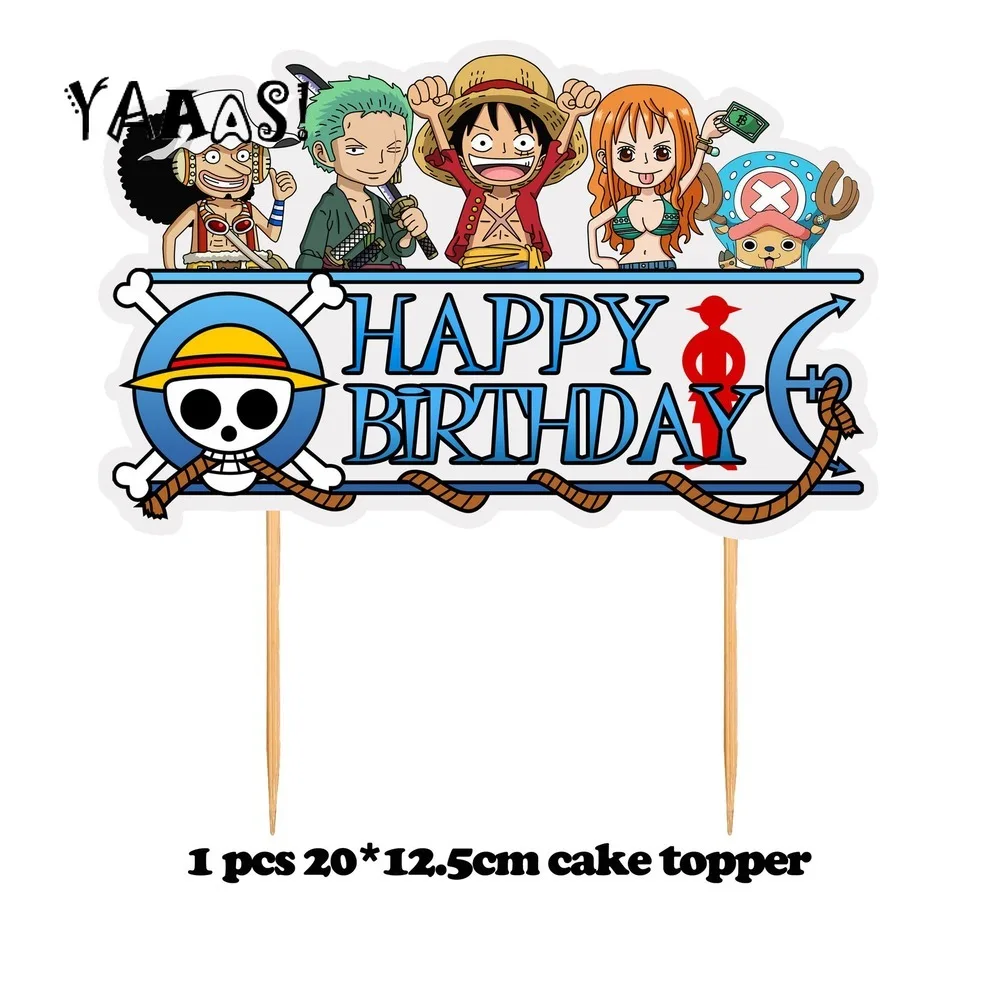 1pc cake topper one piece cake topper happy birthday party new year decoration for kids birthday party supplies cupcake topper cake decorating supplies aliexpress