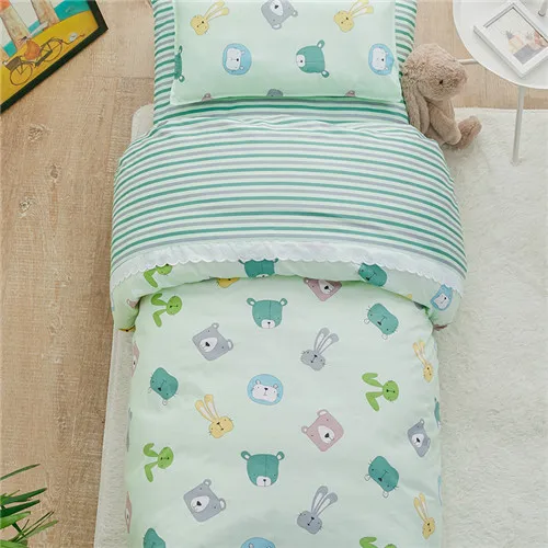 baby 3 шт./компл. хлопок кроватка постельное белье комплект мультфильм детские Постельное белье включает в себя наволочки пододеяльник без наполнителя - Цвет: baby