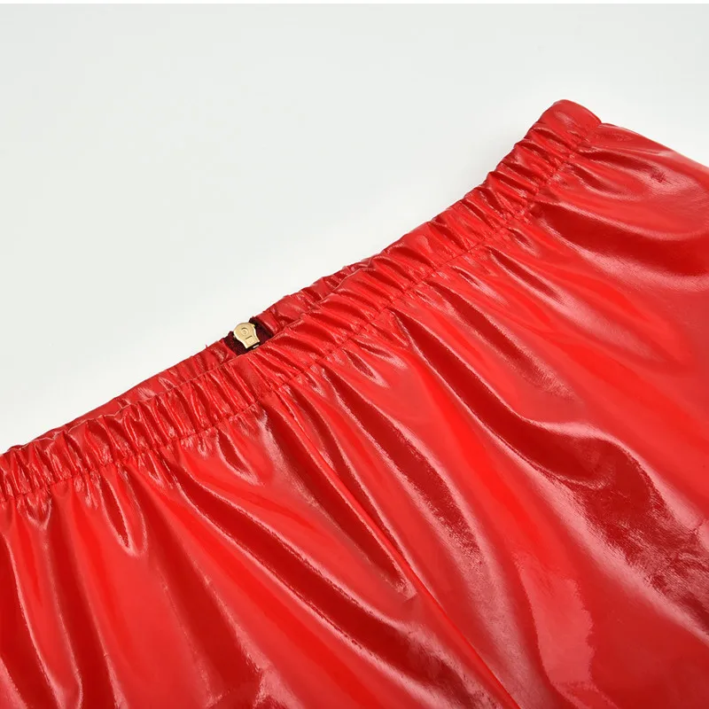 Women leather vinyl pants fetish wet look leather skinny pant exotic dancewear chaps pole dance sexy pants for women clubwear