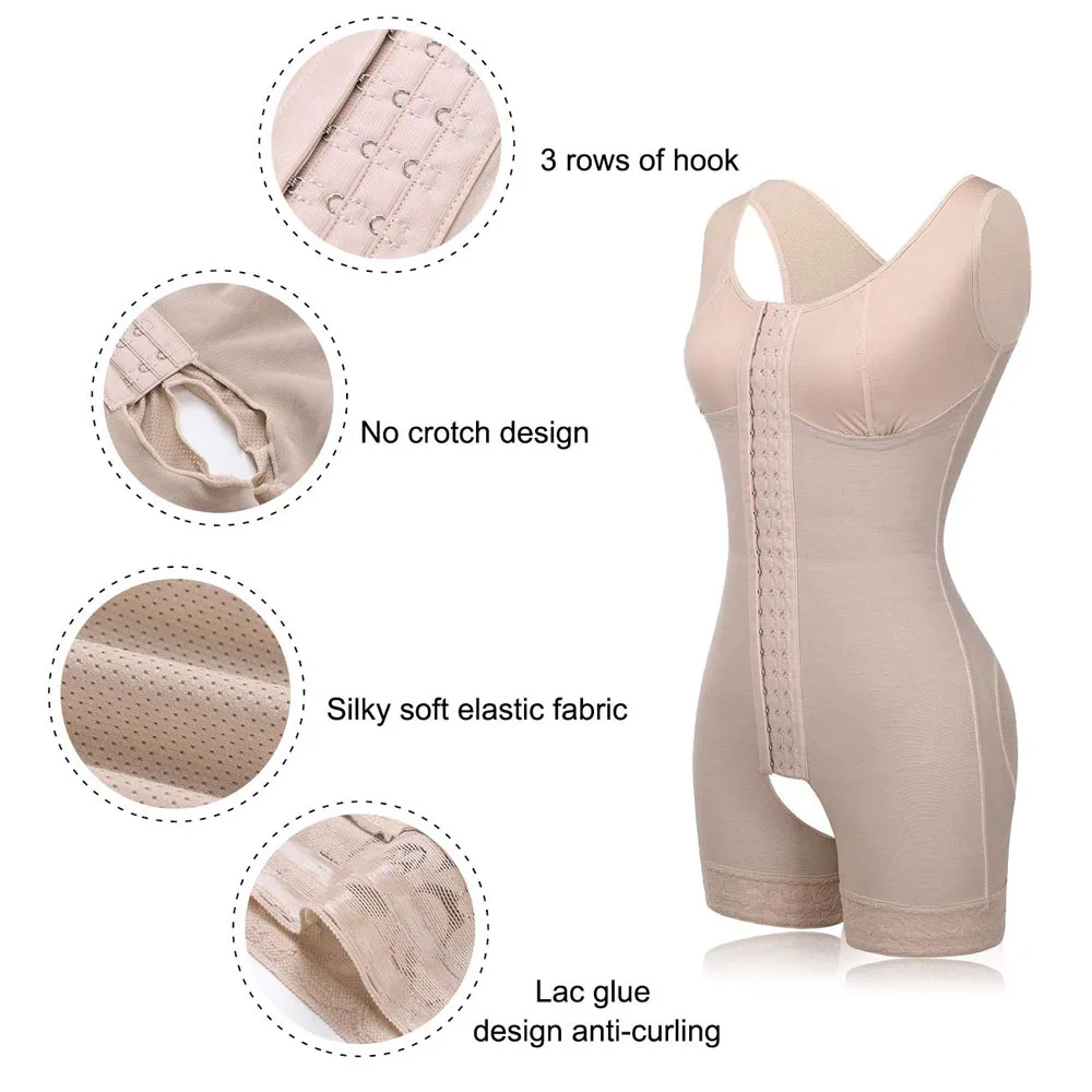 Hook and Closure Tummy Control Body Suit