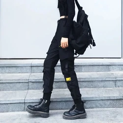 Salopette taille élastique pour hommes et femmes, pantalon de sport coréen, ample, Hip Hop, Streetwear, pantalon Harajuku, printemps et automne 