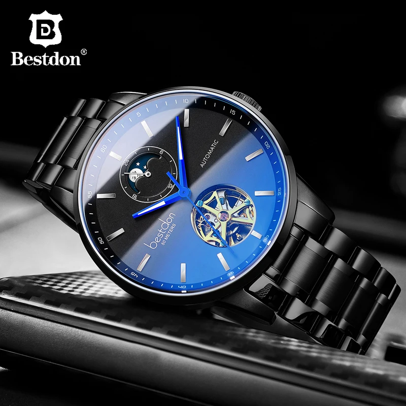 

Bestdon Watches For Men Original Automatic Mechanical Waterproof Luxury Brand Tourbillon Watch Man Clocks Gift Relogio Masculino