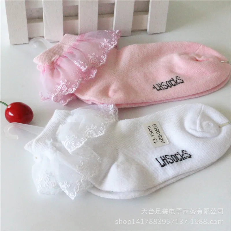 

Spring And Autumn Lace mian bao Short Socks Little Girl Performance Socks Children Performance Socks Knitted Cotton cao mei wa