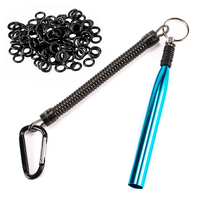 100Pcs O Rings Aluminum Alloy Portable Wacky Worm Rig Tool Kits For Soft Baits Lures Fishing Accessories Light Blue O Ring