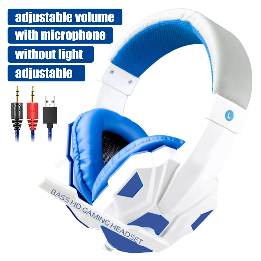 G2000 G9000 Игровые наушники большие наушники с светильник Mic Стерео наушники глубокий бас для ПК компьютера геймера ноутбука PS4 X-BOX - Цвет: model A white