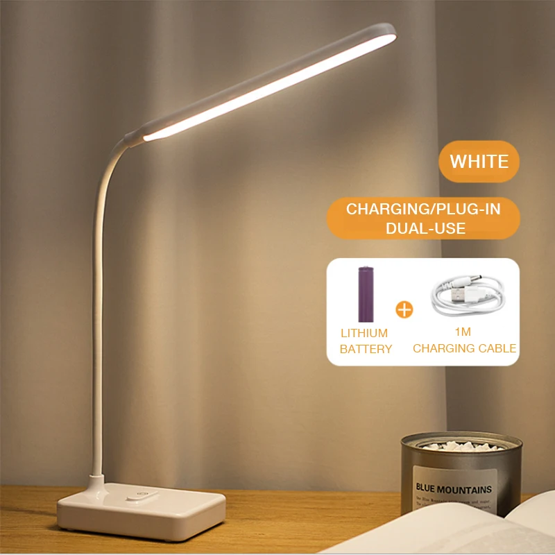 

D2 Usb Charging Desk Lamp Led Eye Protection Dimmable Reading Light Student Study Night Light Touch Switch Folding Table Lamp